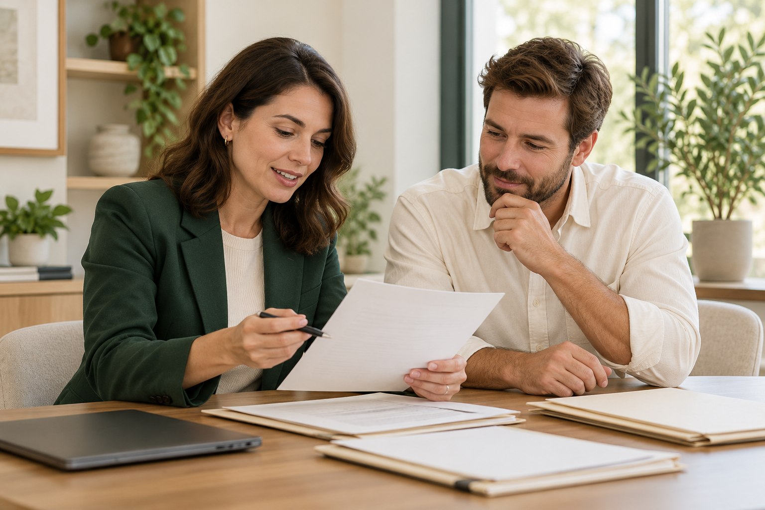 Professionals reviewing information handling documents